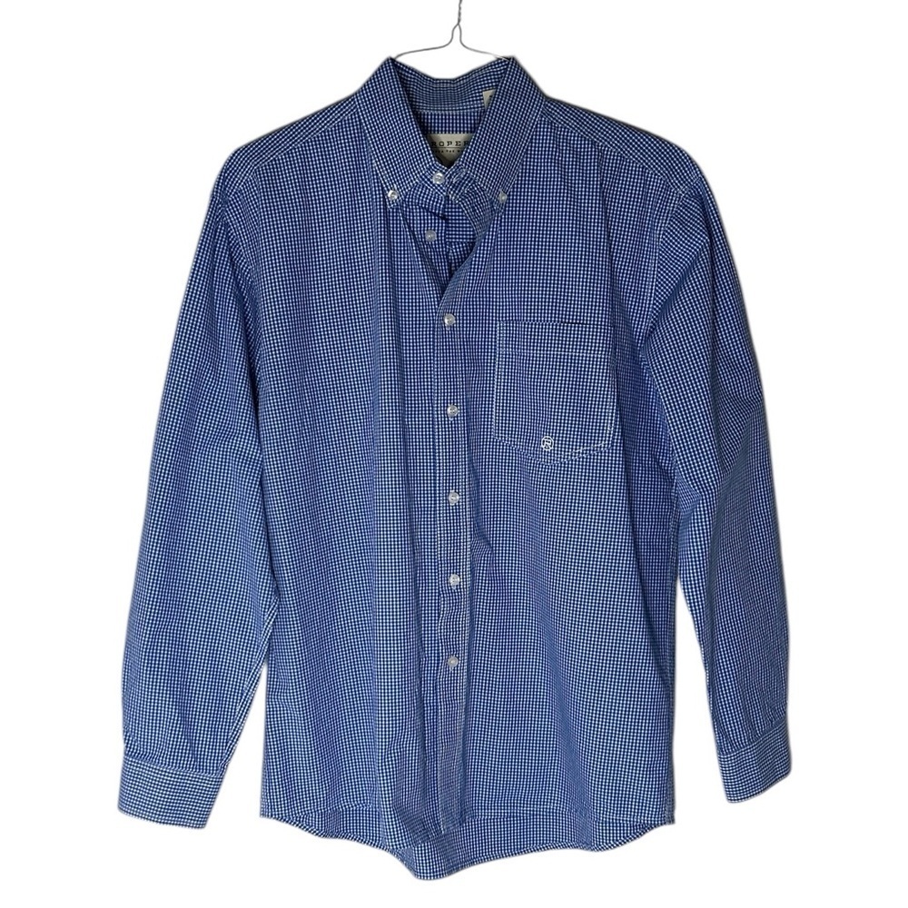 Roper blue and white check, long sleeve men’s shirt size M